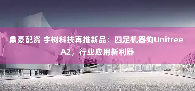 鼎豪配资 宇树科技再推新品：四足机器狗Unitree A2，行业应用新利器